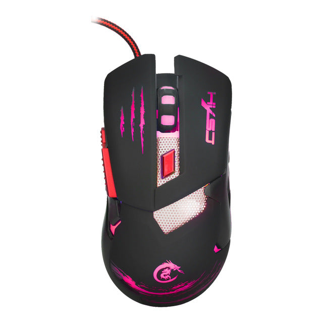 LED Backlight Metal Base Wired Gaming Mouse
